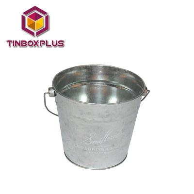 China Whole Materials Sale Custom Logo Recycled High Quality Durable Metal Canister Ice Bucket With Handle For Bar And Night Club for sale