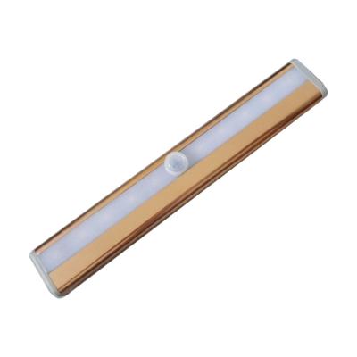 China Modern USB Charging 10 LED Wireless Magnetic Motion Sensor Under Cabinet Lights For Kitchen Cabinet Shelf for sale