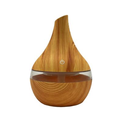 China USB Rechargeable Mini Humidifier Aroma Essential Oil Diffuser 300ml Wood Grain Air Humidifier for Bedroom Household 3W PP/ABS/PC for sale