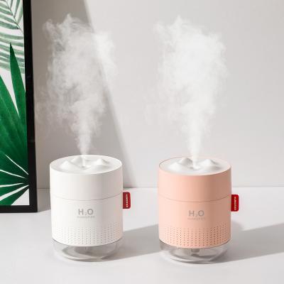 China 2022 New Large Capacity Household Humidifier 500ml H2O Double Spray Humidifier Popular Snow Mountain for sale