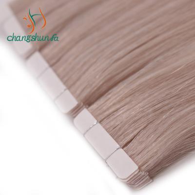 China European Virgin Silky Straight Wave Full Cuticle Aligned Ash Blonde Double Drawn Tape In Hair Extensions Balayage for sale