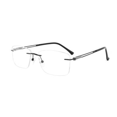 China 20 Years Experience 2020 Fashion Metal Alloy Eyewear Rimless Glasses Frames Men Ultralight Prescription Myopia for sale