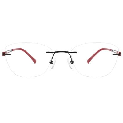 China 20 Years Experience Hot Selling High Quality Metal Glass Eyewear Frames Rimless Optical Glass Frames for sale