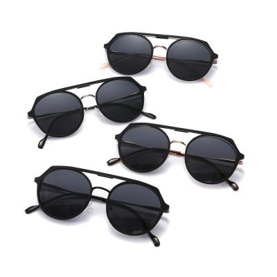 China 20 Years Experience Retro Fashion Glass Metal Around Double Mirror Sunglasses Clip Flip Up Sunglasses for sale