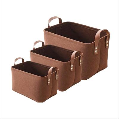 China Wholesale Viable Felt Storage Bag With Handle For Home For Clothes Kids Room Toy Collection for sale