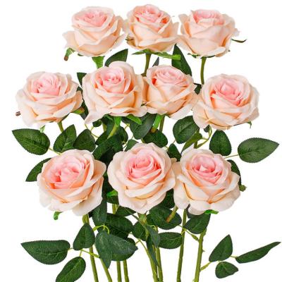 China Long Stem Rose Artificial Flowers from Rose Flower Shape Factory Sale for Wedding Birthday Party Home Decoration for sale