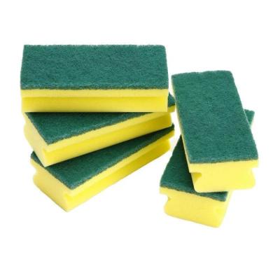 China Stocked Polyurethane Foam Scrub Scrubbing Pad Cleaning Kitchen Abrasive Sponge for sale