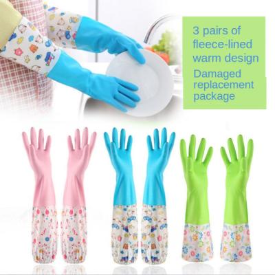 China House Kitchen Cleaning Chinese Supplies Extra Long Rubber Gloves / Flat Long Washing Rubber Gloves For Sale for sale