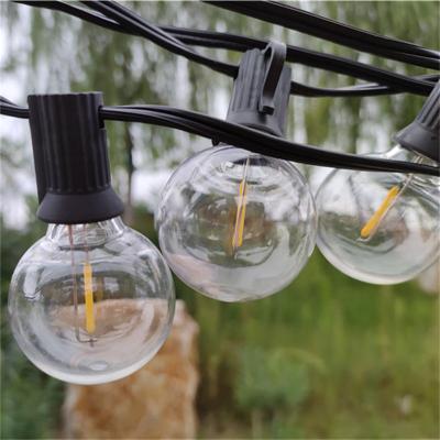 China Hanging String Lights 25FT Long String Lights 25FT Long PVC LED Cable Clear Globe Festoon Ball String Light Bistro Pergola Barrier Strand Lighting for sale