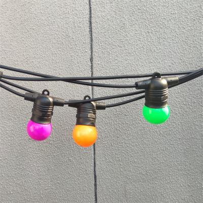 China Outdoor Fixed String Lights UK 48FT LED String Lights Waterproof 15PCS G45 Color Bulb Commercial Grade Patio Light for sale