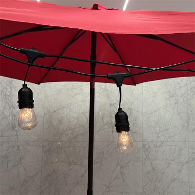 China Hanging String Lights 48FT Outdoor S14 String Lights With Vintage 15 Edison Filament Hanging Waterproof Flexible Festoon Lighting for sale