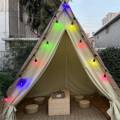 China Hanging String Lights Shatterproof Traditional Christmas 220V 10m 10 Bulbs Colorful S14 1W Filament Waterproof Led String Light Outdoor for sale