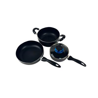 China 2021 Sustainable Hot Selling 3pcs Household Aluminum Cookware Practical Sets for sale