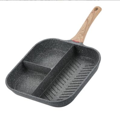 China Maifanstone Modern Steak Pan Household Hot-selling Square-divided Kitchenware for sale