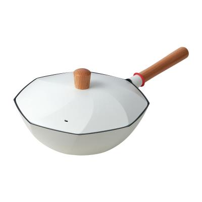 China Sustainable Stone High Quality Medical Nonstick Octagon Aluminum Wok For Kitchen for sale