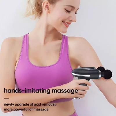 China Massage Gun Deep Tissue, Uniek ontwerp met dubbele massagekop, Muscle Percussion Black Massager Guns Te koop