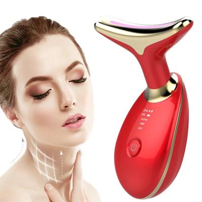 China La piel de elevación de elevación del cuello de la vibración del fotón del instrumento LED de la belleza de 2023 pieles aprieta la arruga anti quita el dispositivo del Massager en venta