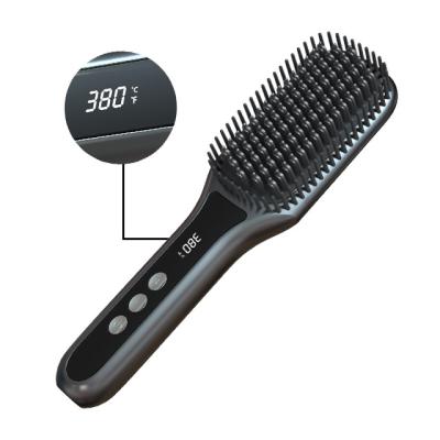 China Inteligent Hair Straightener Comb Heating Negative Ion Curling Brush zu verkaufen