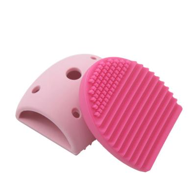 China Hot Selling Eco-friendly Silicone Washboard Silicone Makeup Brush Cosmetic Egg Shaped Cleaning Pad for sale