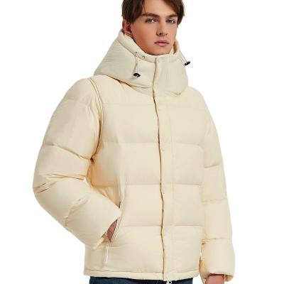 China Anti-Wrinkle Fashionable Casual Warm Hooded Stripper Down Coat Mens Thick Stripper Jackets for sale