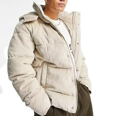 China Wholesale OEM Anti-Wrinkle Men's Corduroy Quilted Jackets Winter Thick Loose Fit Windproof Quilted Jackets For Men for sale