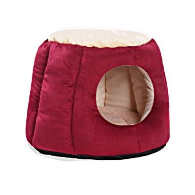 China Wholesale Warm Comfortable Stocked Cat Dog Beds Durable Pet Cave Small Kennel Cat Beds Luxury Large Cat Pet Room for sale