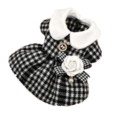 China One Piece Stocked Doggie Wool Skirt Stylish Skin Friendly Plaid Breathable Pet Clothes Dresses For Cat Dog Puppy Girl for sale