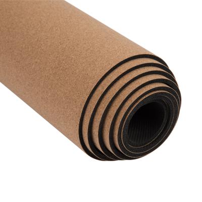 China Low Price Yoga Custom Manufacture Eco Friendly Natural Rubber Anti Slip Cork Exercise Yoga Mat for sale