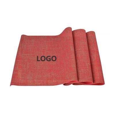 China PVC+Jute Natural Organic Eco-Friendly Jute Yoga Mat With Logo Natural Rubber Anti-tear Eco Jute Cotton Yoga Mat Custom Made for sale