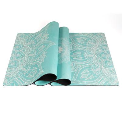 China Hot Sale New Design Natural Tree Yoga Supplier High Quality Eco-Friendly Suede Yoga Fitness Non-slip Rubber Mat for sale