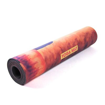 China New Design Yoga Pattern Eco-friendly Microfiber Tape Suede Fitness Yoga Mat for sale