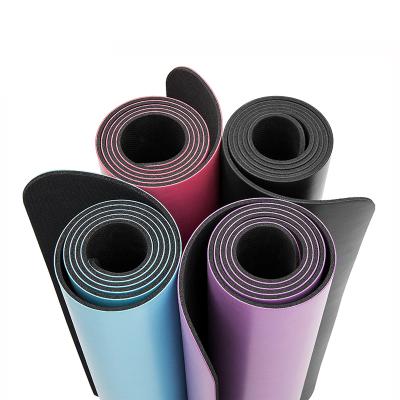 China High Quality Non-Toxic Portable Yoga Gym Home Exercise Workout Durable Rubber Pilates PU Yoga Mat for sale