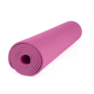 China Custom Made High Quality Yoga Factory Fitness Anti Slip Exercise Single-color 6mm Tape Yoga Mat for sale