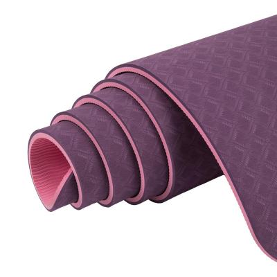 China New Design Double Patterns Eco-Friendly Gym Sports Hot Selling Regular Colors And Color Strip Yoga Mats for sale