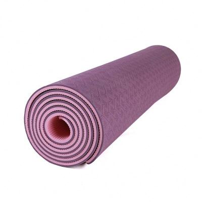 China Regular Colors And Patterns China Supplier Eco-Friendly 6mm Thick Double Color Strip Yoga Mat for sale