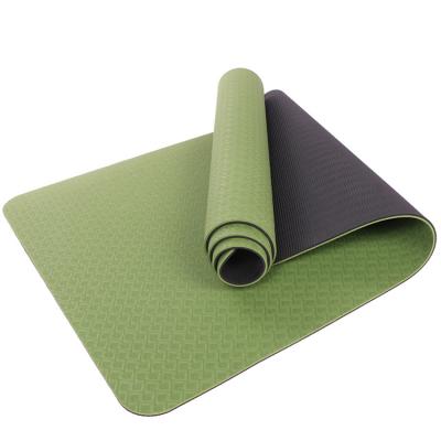 China Regular Colors and Patterns Non Slip Eco-Friendly Sports Exercise Dual Color Stripe Yoga Mat Hot Non Slip for sale