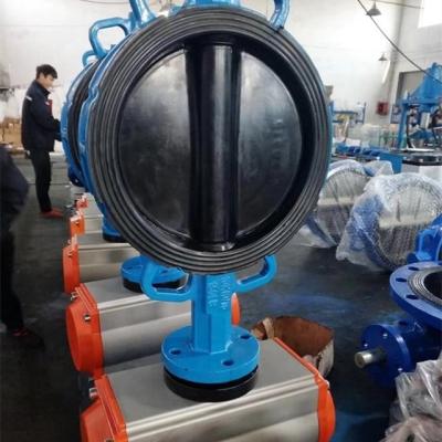 China General Pn10 pn16 10k Pneumatic Double Acting Actuator Pneumatic Butterfly Valve for sale