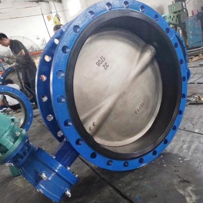 China General 24 Inch DN600 Ductile Irons Motorized Double Flange Electric Butterfly Valve Price List for sale