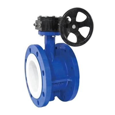 China General ptfe control flange pneumatic worm gear manual hydraulic butterfly valve for sale