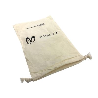 China High Quality Waterproof Customize Promotional Reusable Eco Friendly Small Cotton Dust String Black Drawstring Bag for sale