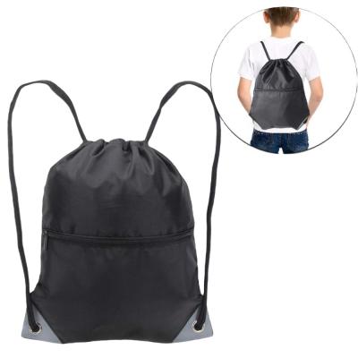 China Wholesale Custom High Quality Waterproof Suction String Bag Polyester Drawstring Backpack With Zipper for sale