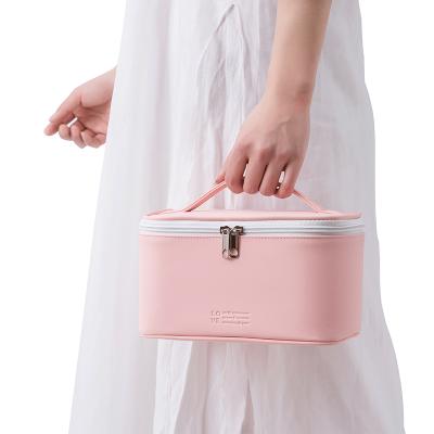 China Other New Arrival PC Material Travel Makeup Aluminum Material Sky Blue Logo Color Cosmetic Bag Custom Made for sale