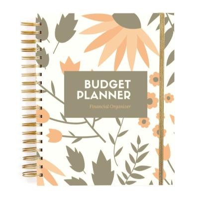 China Custom Printed Financial Organizer Expense Tracker Notepad Spiral Budget Planner Journal Notebook Hardcover Book for sale