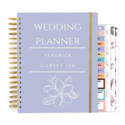 China Writing Organizer Wedding Custom Planner Wedding Planning Book with Tags Engagement Gift Stickers Pockets Checklist Floral for sale