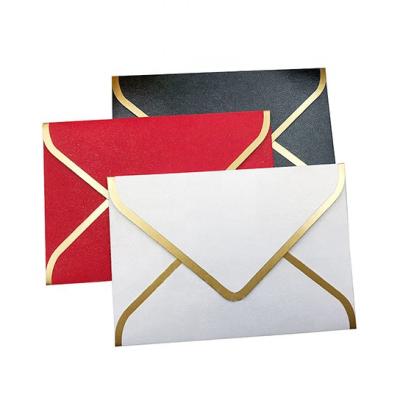 China Customized Patterns Custom Design Wedding Invitation Envelope With Gold Foil Edge Line for sale