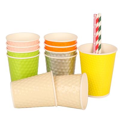 China Disposable Coffee Paper Cups Customized Printing Logo 3D Double Wall Insulation Coffee Cups Hot Drinks Paper Cups for sale