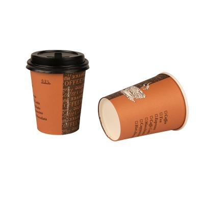 China Disposable Plastic Disposable Paper Cup Not Printed Brown Recyclable Pulped Single Wall Hot Drink Paper Cup for sale