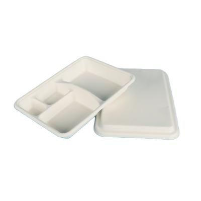 China Wholesale Bagasse Disposable Biodegradable Sugar Cane Bagasse Dishes for sale