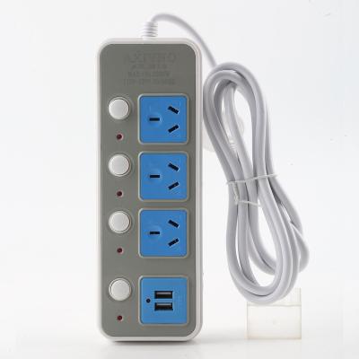 China Residential / Multi-Purpose Universal Wall Strip Universal Switch 2 Brand Platooninsert 3 Way Usb Wall Power Extension Au Socket for sale