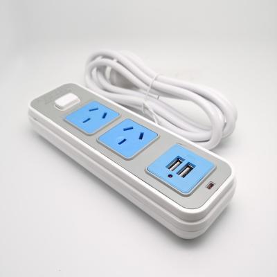 China Residential/Multipurpose AU Platooninsert 2 Way with 2 USB 10A 250V 2M Line with Main Switch for Home for sale